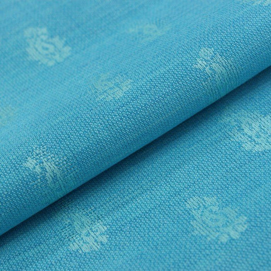Light coral blue printed self jacquard design linen (RT-1122)