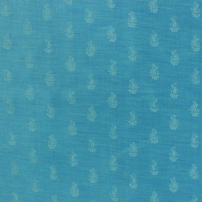 Light coral blue printed self jacquard design linen (RT-1122)