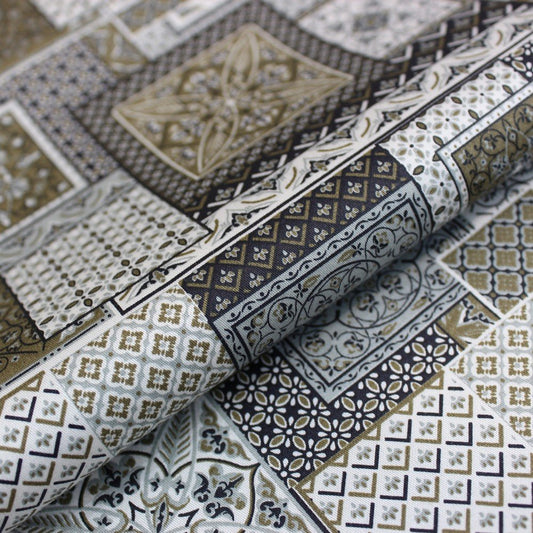 Olive green abstract print (RT-1004)