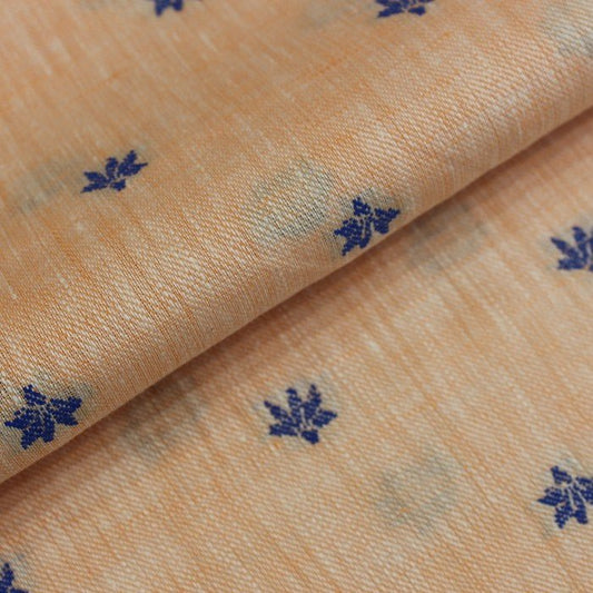 Orange & blue small embroidered motif linen (RT-1226)