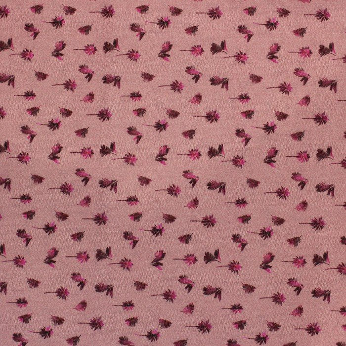 Pink leaf print linen (RT-1227)