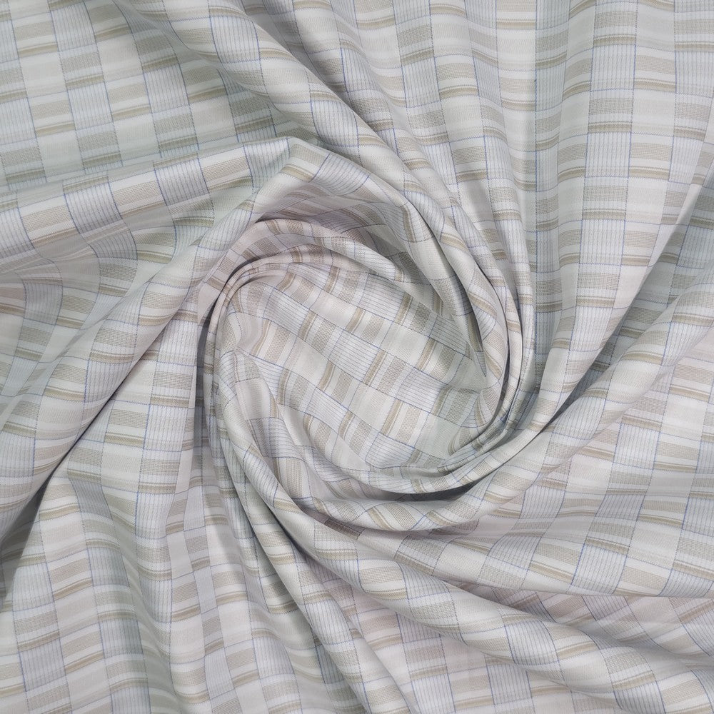 Beige and white abstract block check (RT-1257)