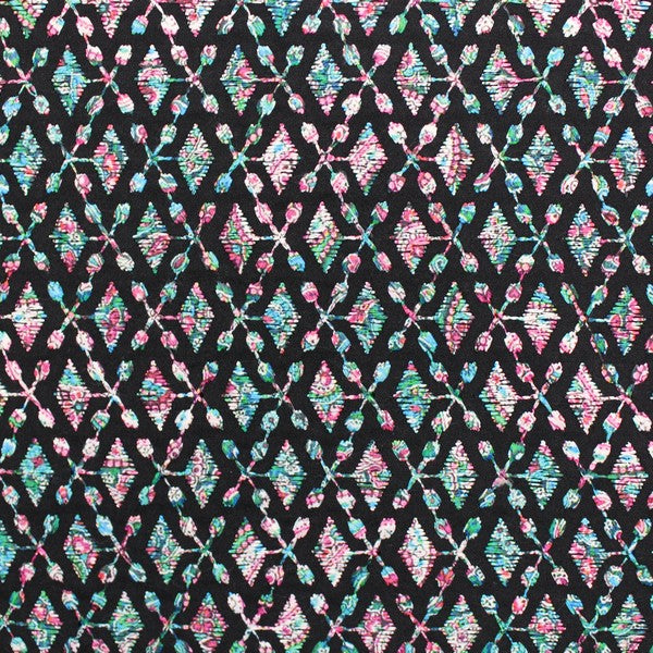 Black & Multicoloured embroidered chikankari fabric (RT-1183)