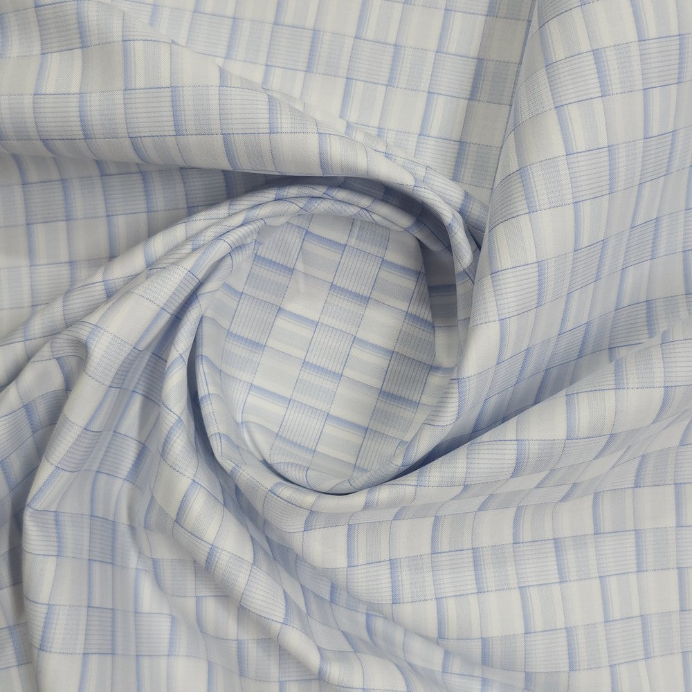 Blue white small abstract block check (RT-1256)