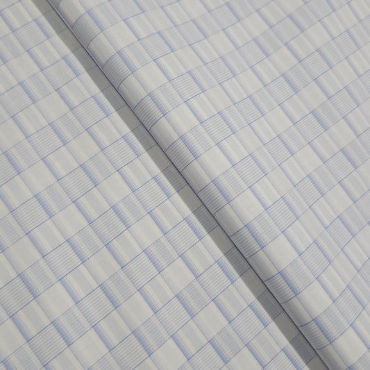 Blue white small abstract block check (RT-1256)