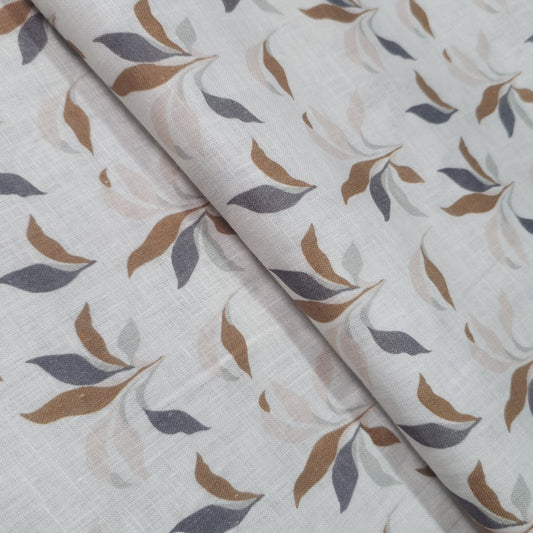 Cream brown leaf print (RT-1295)