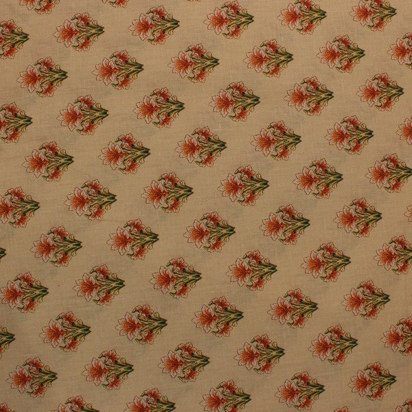 Light Almond Shade Bouquet Print European Linen (RT-1138)