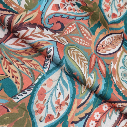 Multicoloured leafy abstract print (RT-1328)