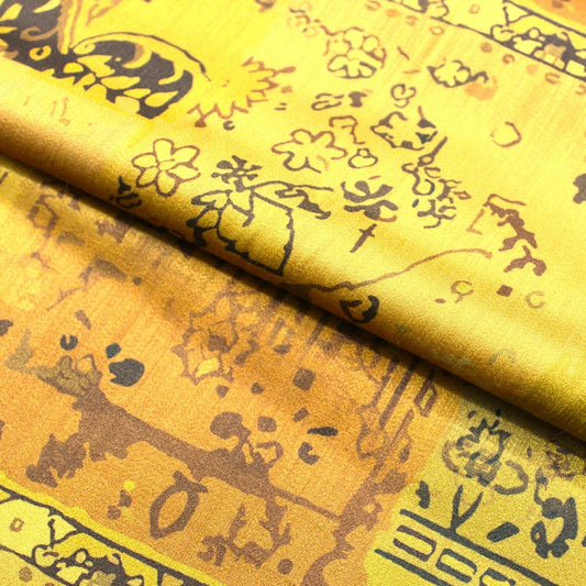 Mustard and brown abstrack print (RT-1322)