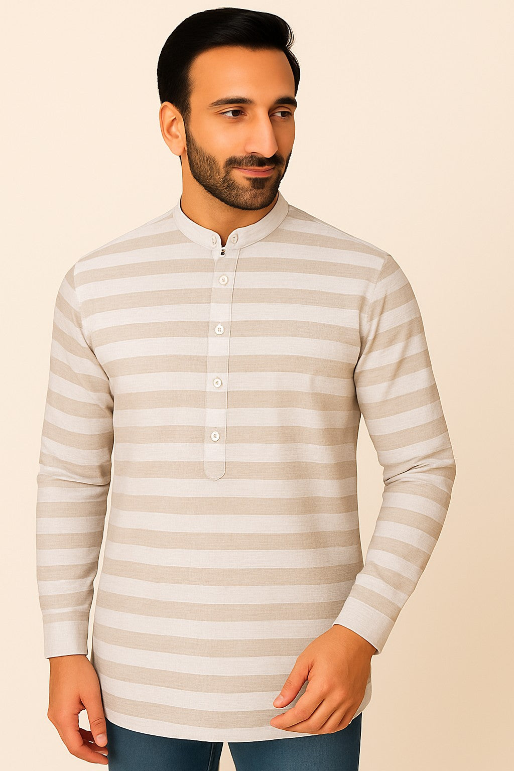 Natural and white broad stripes (RT-1359)