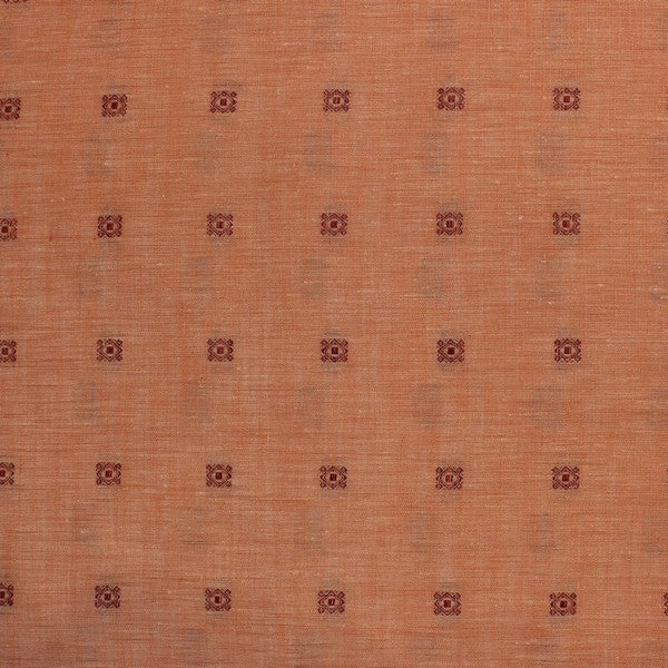 Peach Orange Self Jacquard print linen (RT-1164)