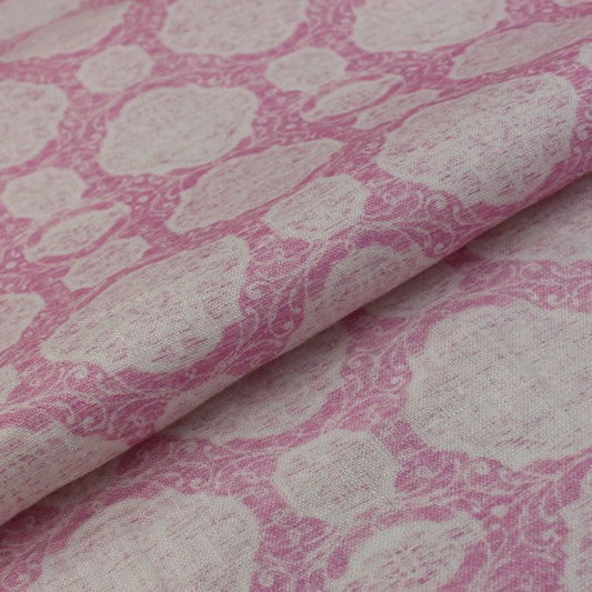 Pink Abstract print European Linen (RT-1140)