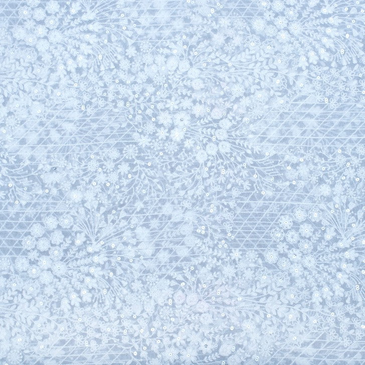 Pure white silk embroidered fabric (RT-1389)