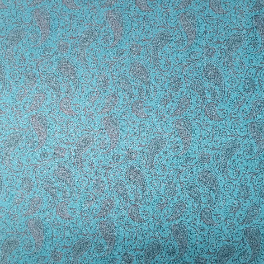 peacock colour leafy self design print (RT-1282)