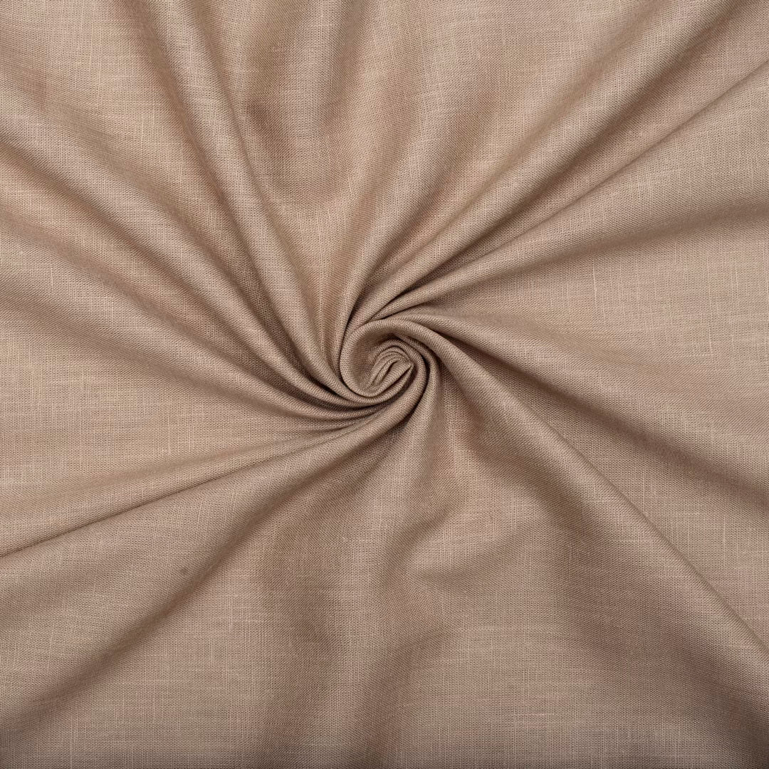 Tan camel coloured linen cotton fabric (RT-1365)