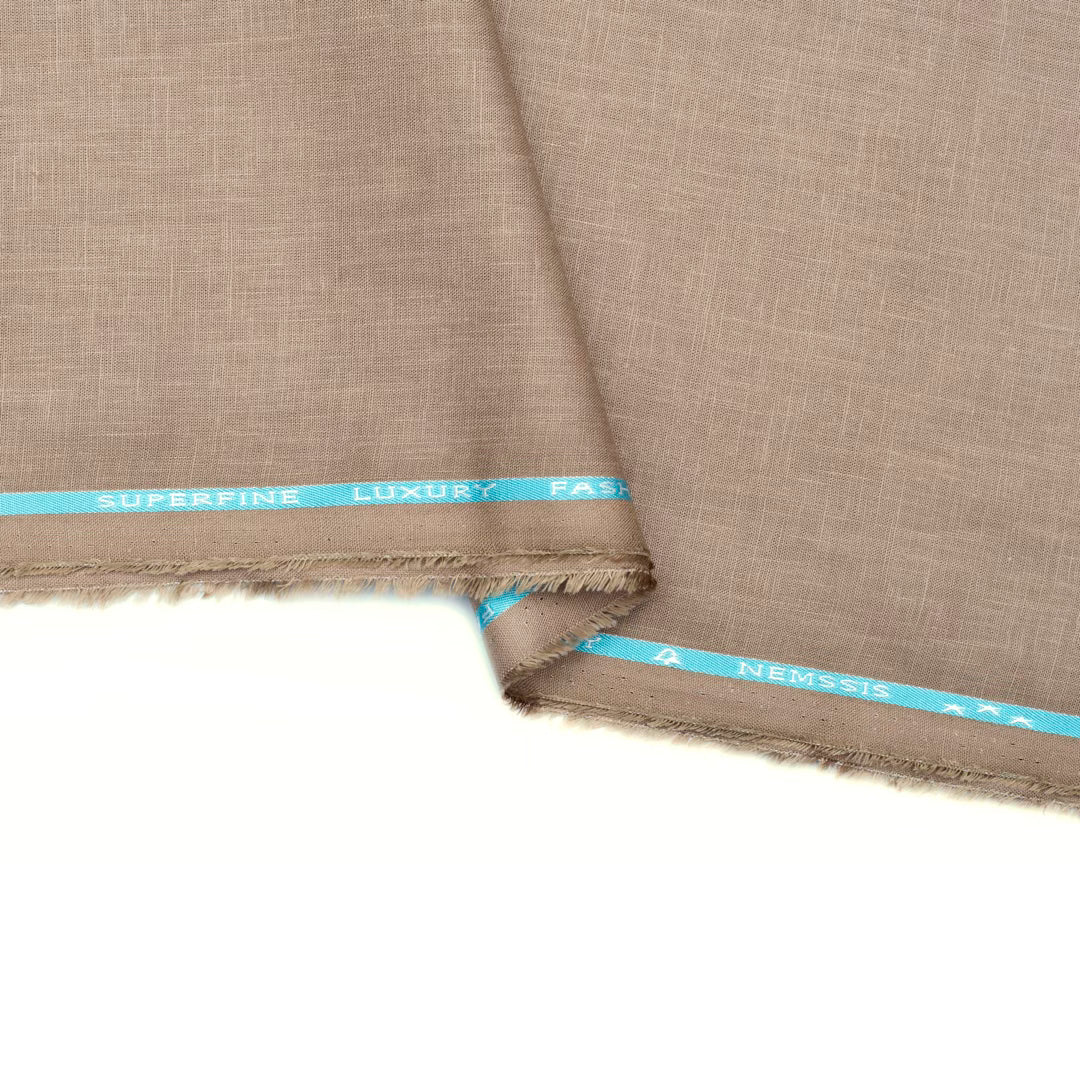 Tan camel coloured linen cotton fabric (RT-1365)