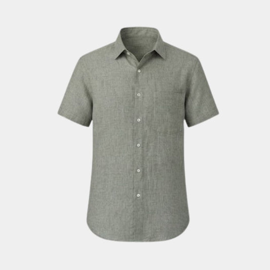 Dark pistachio coloured plain european linen (SD 129)