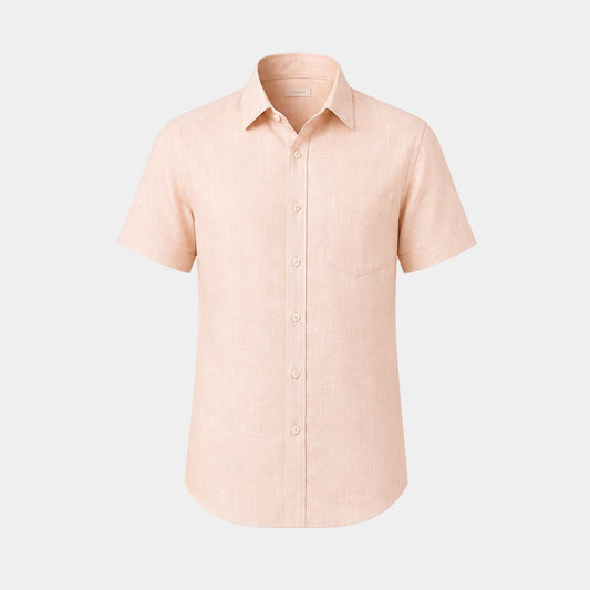 Light peach coloured plain european linen (SD 120)