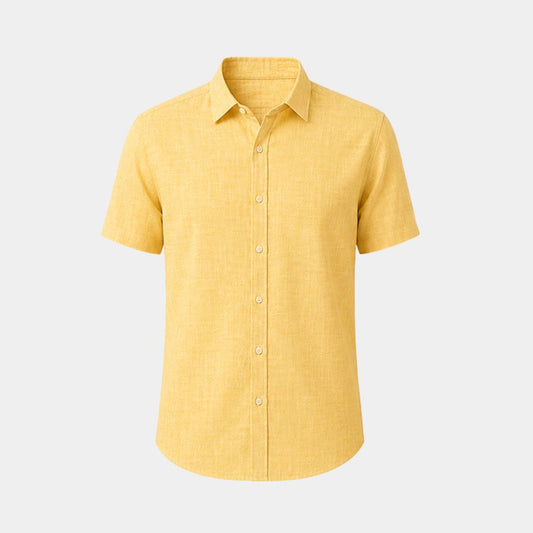 Mango coloured plain european linen