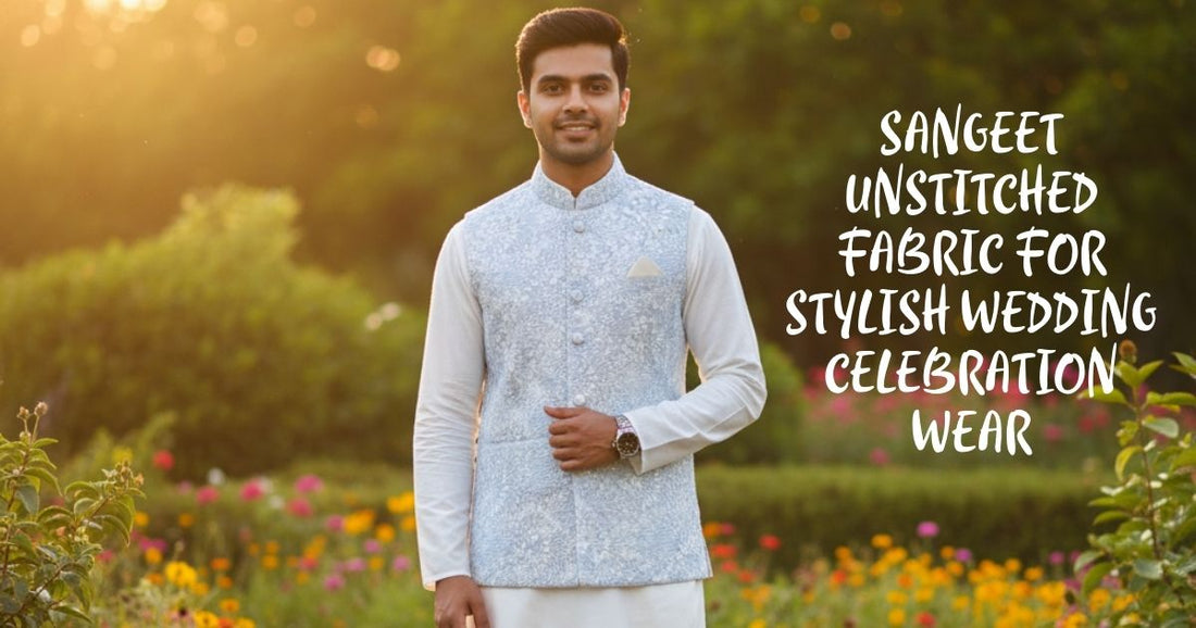 Sangeet unstitched fabric for stylish wedding celebration wear