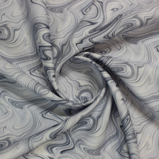 Ash grey wave abstract print (RT-1078)