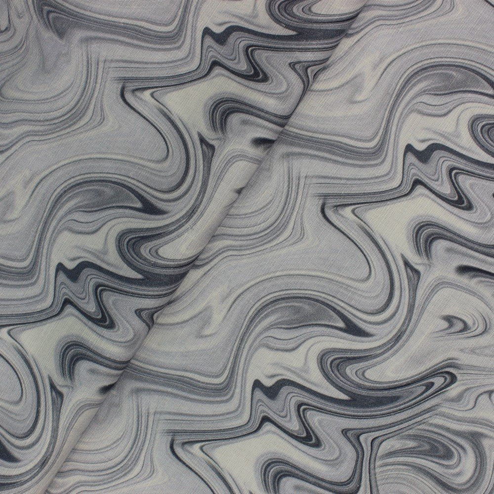 Ash grey wave abstract print (RT-1078)