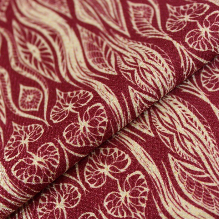 Cream & maroon abstract print  (RT-1245)