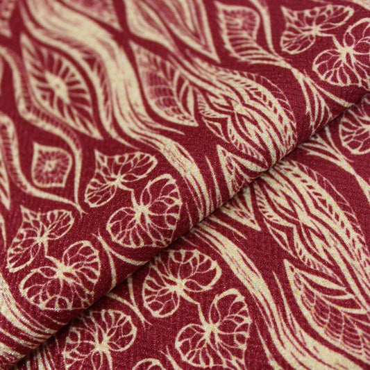Cream & maroon abstract print  (RT-1245)