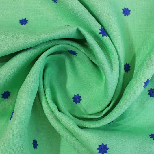 Green star embroidered linen (RT-1211)