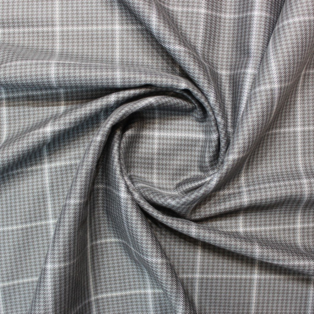 Grey black check with self jacquard design (RT-1037)