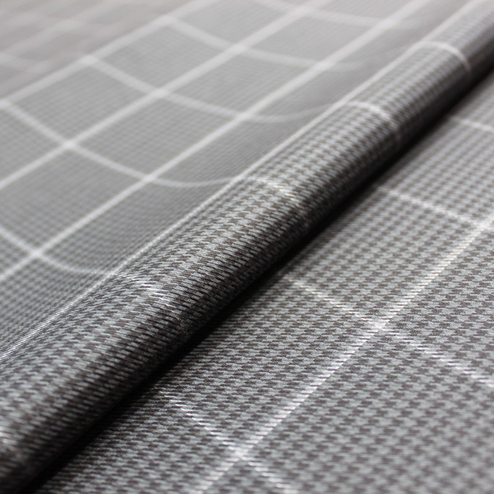 Grey black check with self jacquard design (RT-1037)