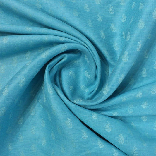 Light coral blue printed self jacquard design linen (RT-1122)