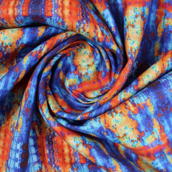 Multicoloured abstract print linen (RT-1231)