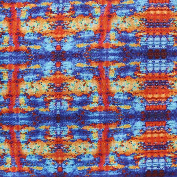 Multicoloured abstract print linen (RT-1231)