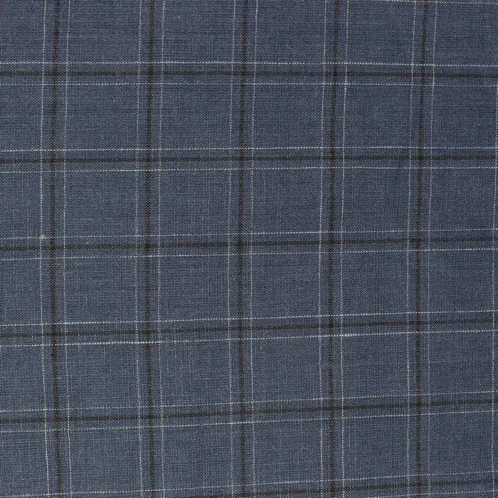 Navy blue & black check european linen (RT-1112)