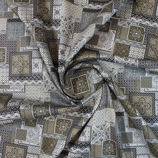 Olive green abstract print (RT-1004)