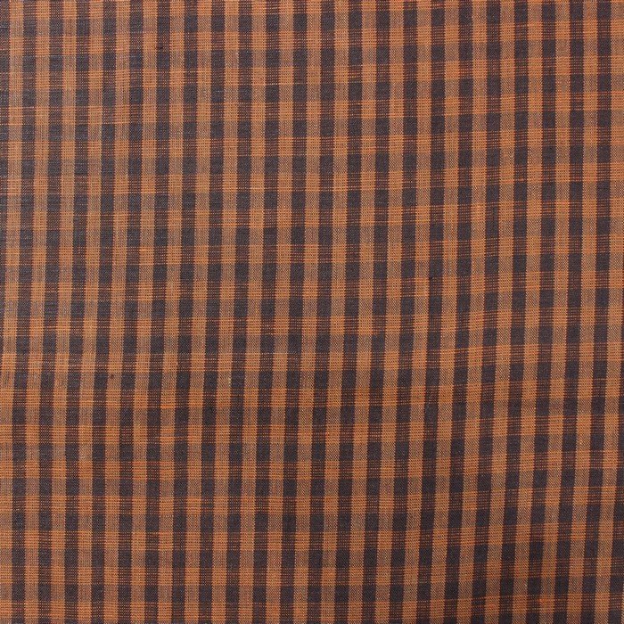 Orange & Brown small check european linen (RT-1118)