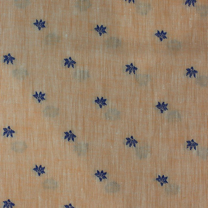 Orange & blue small embroidered motif linen (RT-1226)