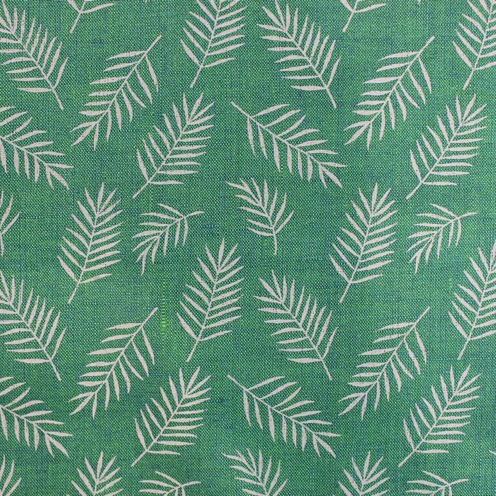 Parrot green leafy print linen (RT-1237)