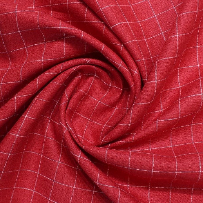 Red & White check european linen (RT-1116)