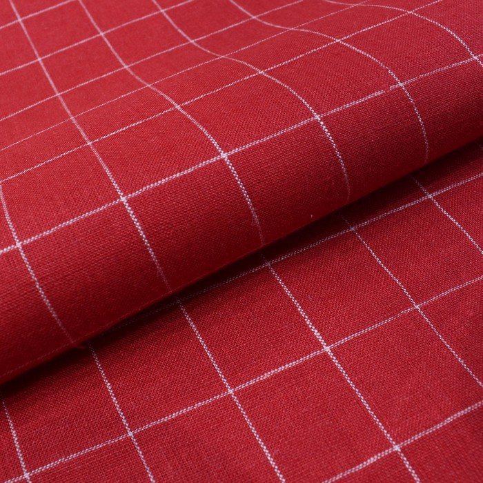 Red & White check european linen (RT-1116)