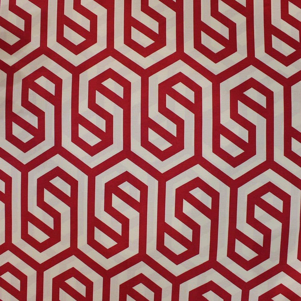 Red cream abstract tile print (RT-1020)