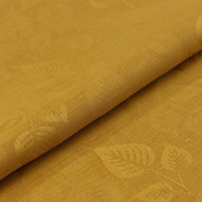 Yellow leafy self jacquard design european linen (RT-1120)