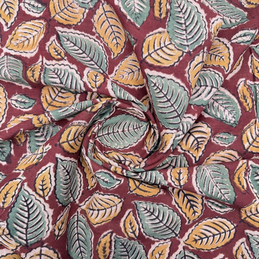 Red coloured kalamkari leafy print (RT-1367)