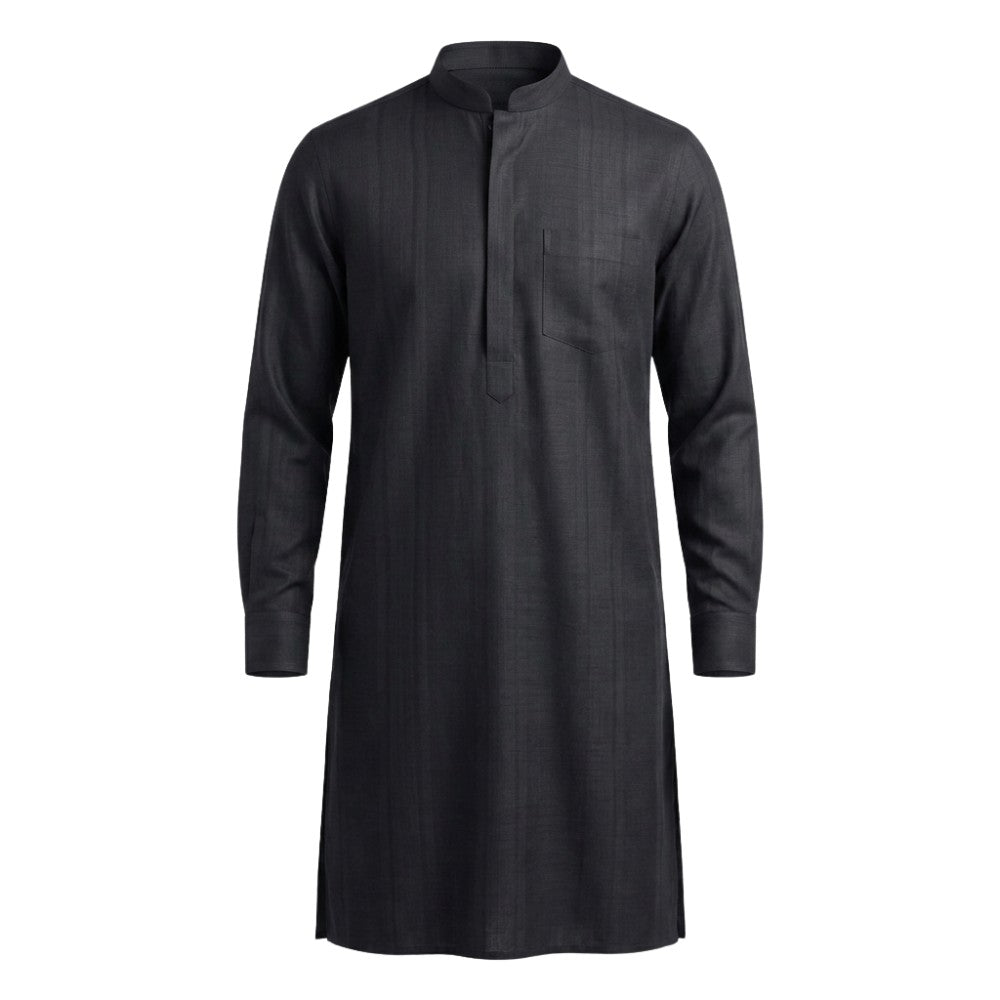Plain jet black european linen