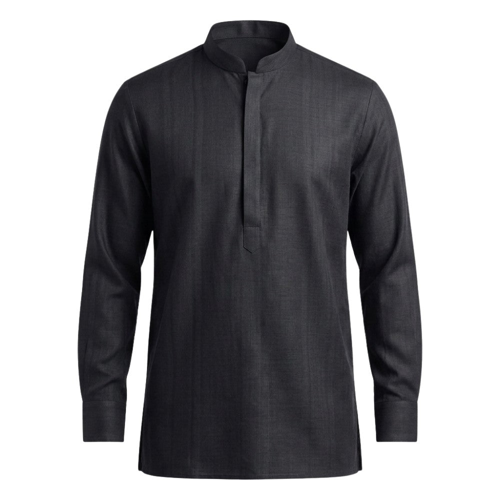 Plain jet black european linen