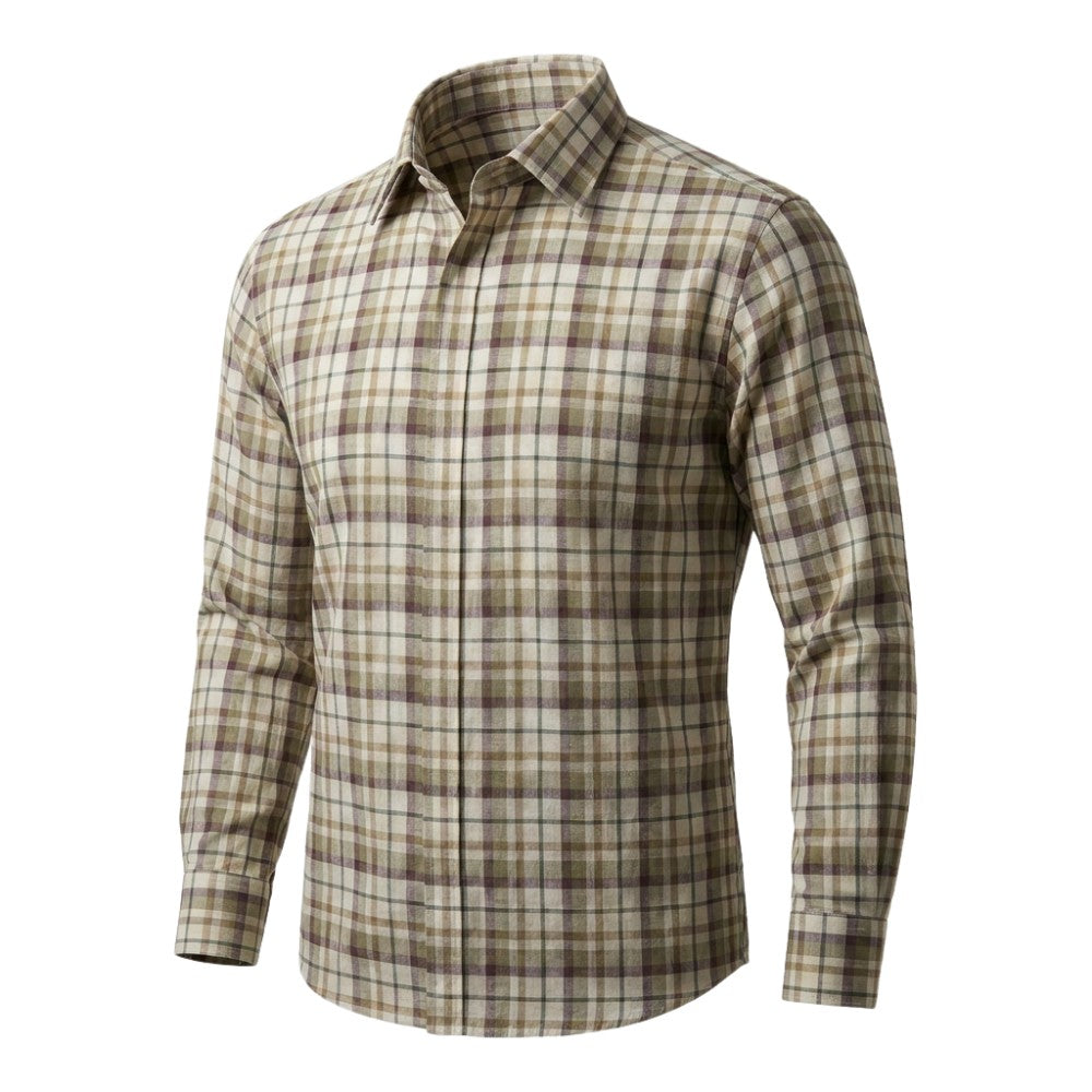 Beige and Brown Big Checks European Linen