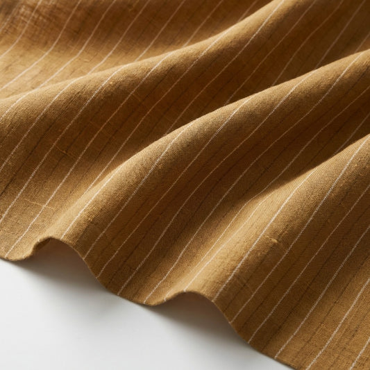 Brown and Cream Stripes European Linen
