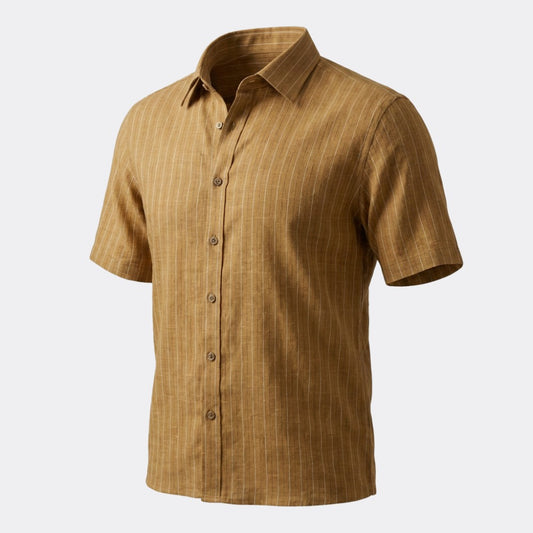 Brown and Cream Stripes European Linen