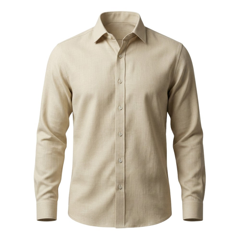 Camel Beige Plain European Linen